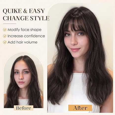 Wispy Bangs Hair Topper 360° 3D Cover Real Clip