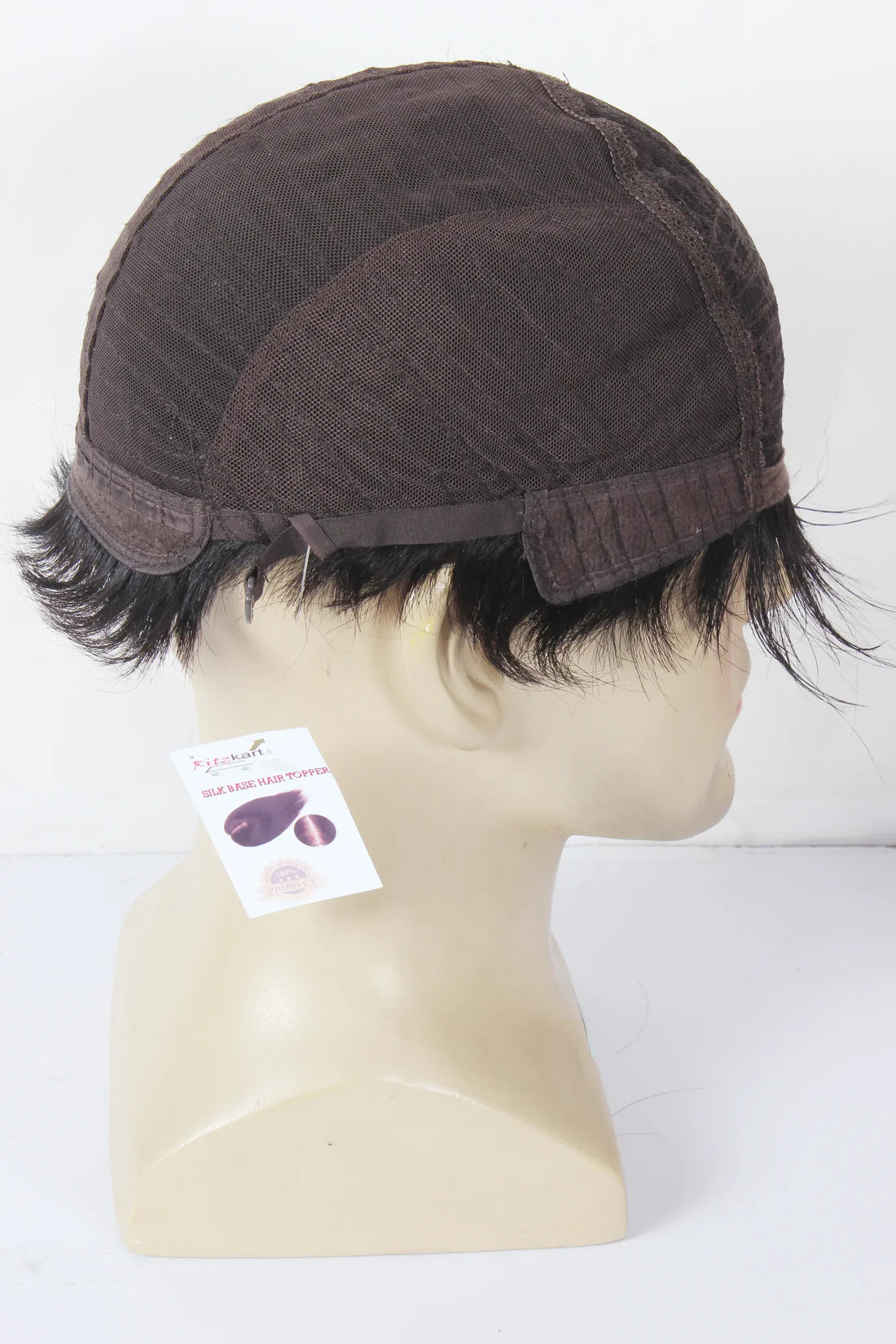 Men's Soft Human Hair With Adjustable clips Glue-less Full Head