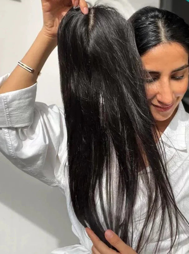 Silk Top Wefted LONG HAIR TOPPER 5x5.5Inch