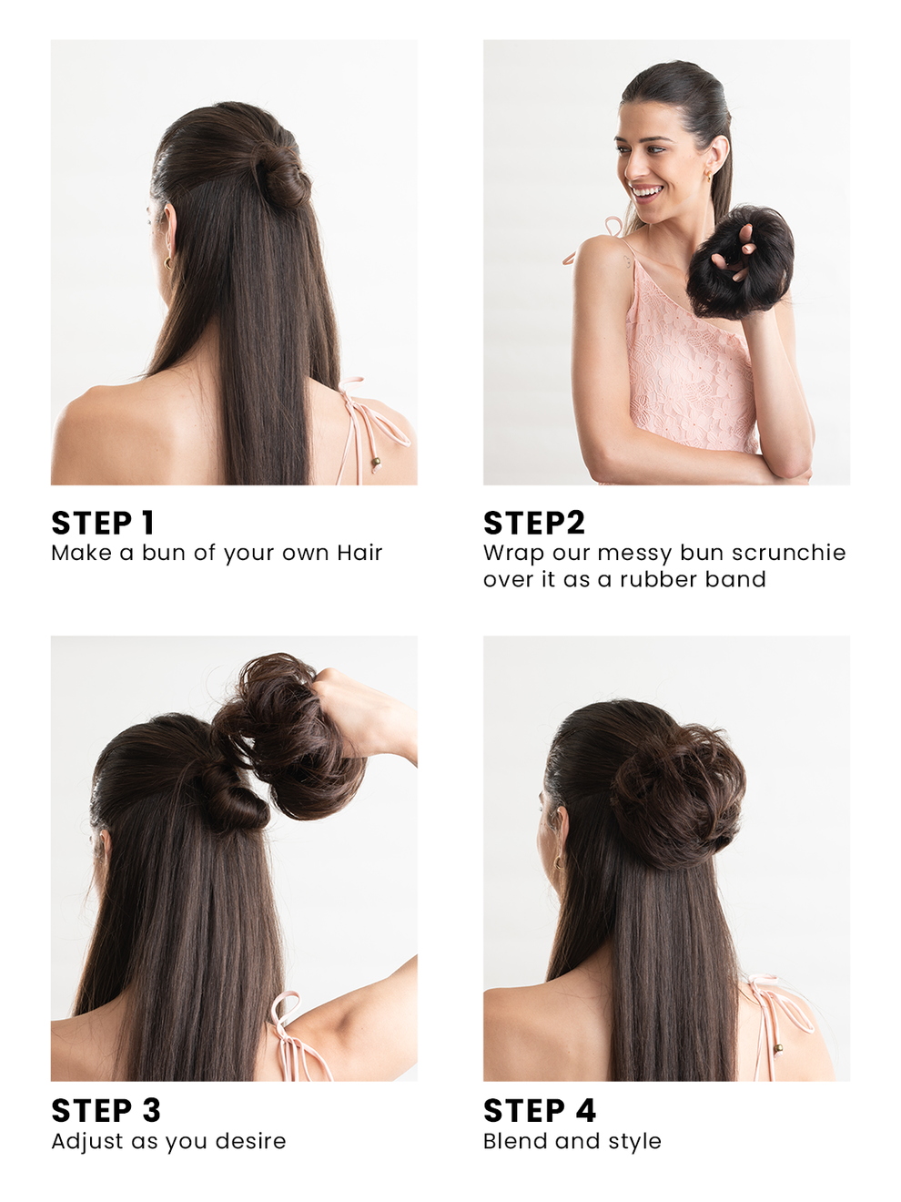 Messy Hair Bun | Natural Black | Artistic Mart