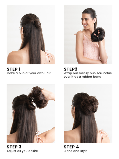 Messy Hair Bun | Natural Black | Artistic Mart