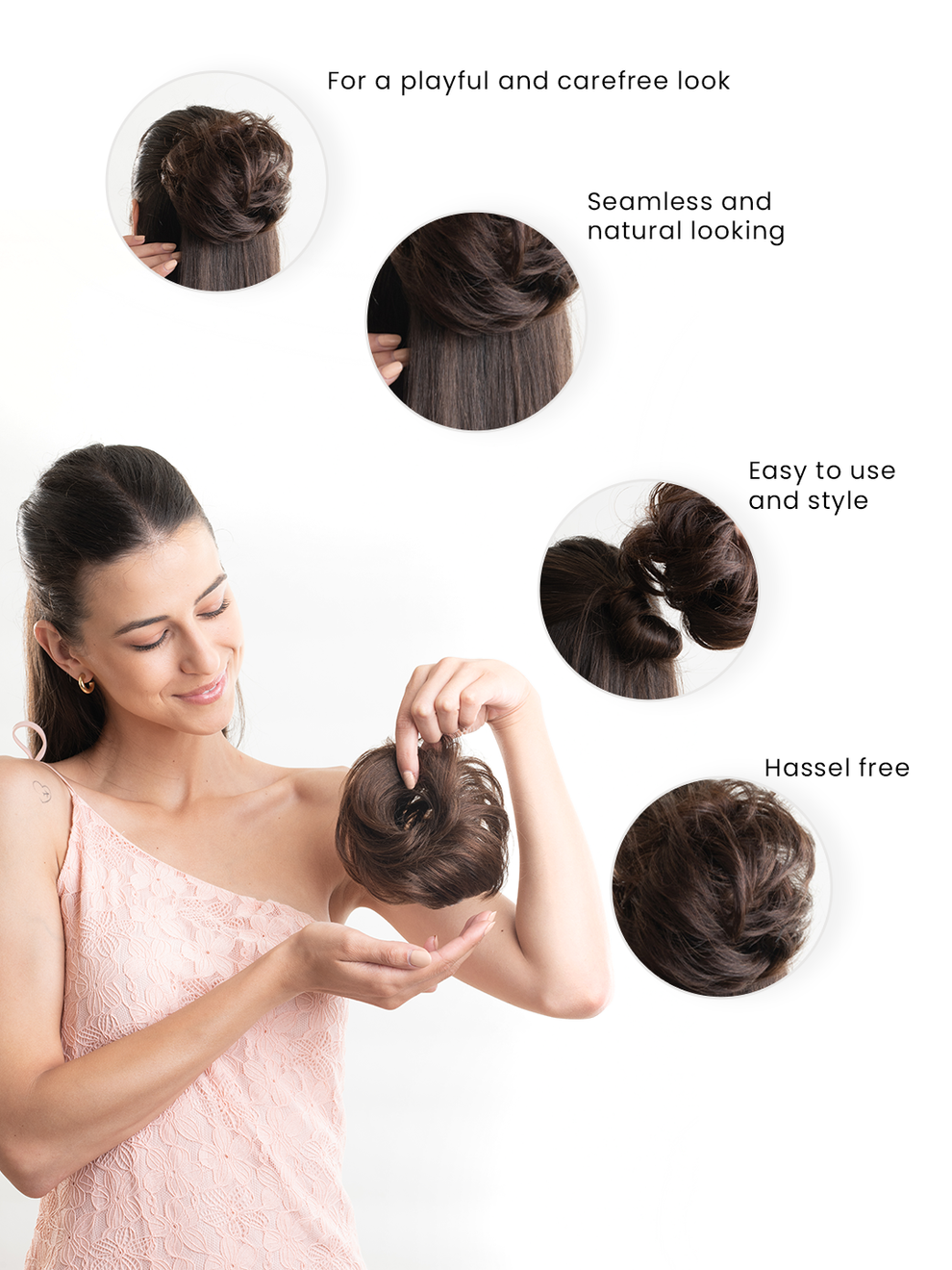 Messy Hair Bun | Natural Black | Artistic Mart