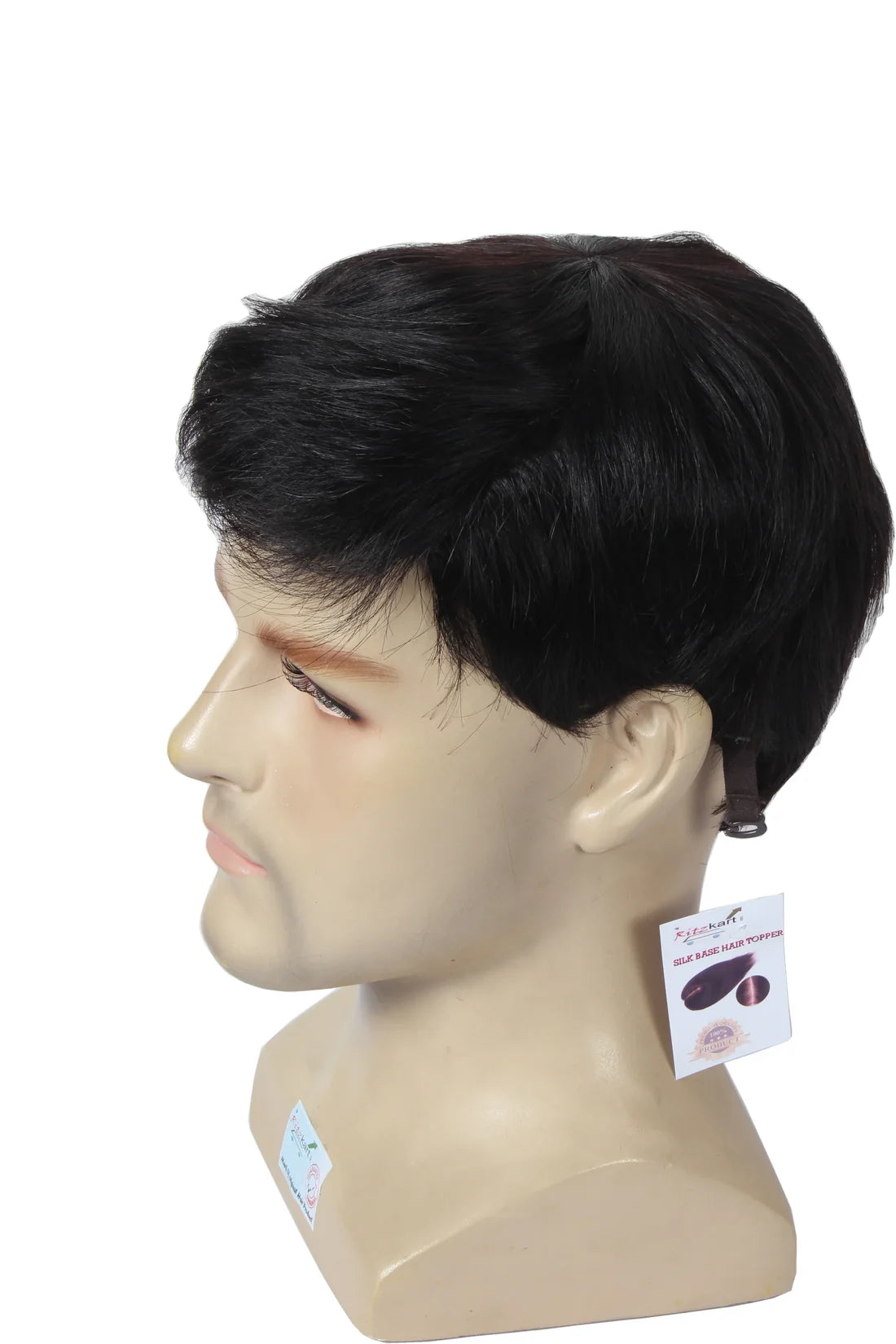 Men's Soft Human Hair With Adjustable clips Glue-less Full Head